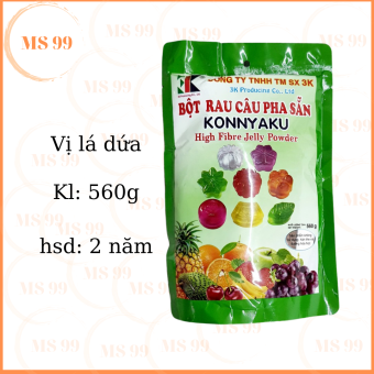 Thạch Rau Câu Pha Sẵn Vị Lá Dứa/ Bột rau câu pha sẵn Konnyaku 560g, BỘT,làm rau câu