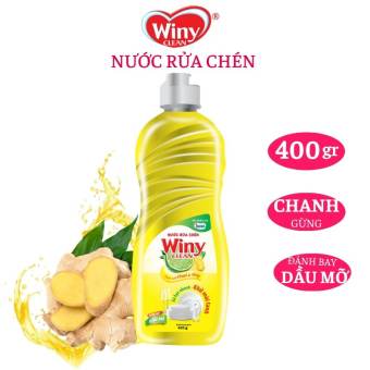 Nước rửa chén Winy Clean chiết xuất chanh gừng, nước rửa bát chiết xuất tinh dầu chanh khử mùi tanh, đánh bay dầu mỡ