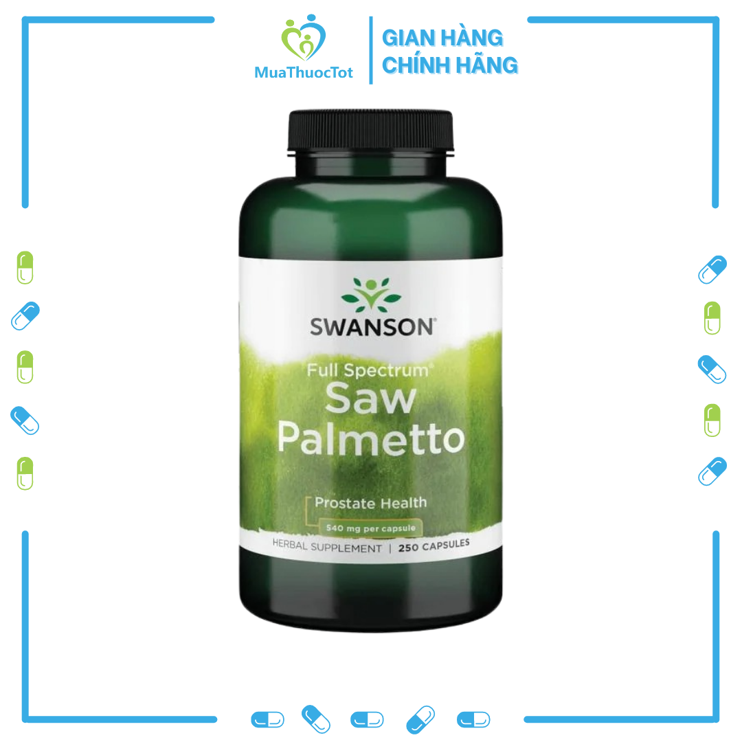 Viên uống hỗ trợ cải thiện tuyến tiền liệt đường tiết niệu swanson saw palmetto 540mg 250 viên