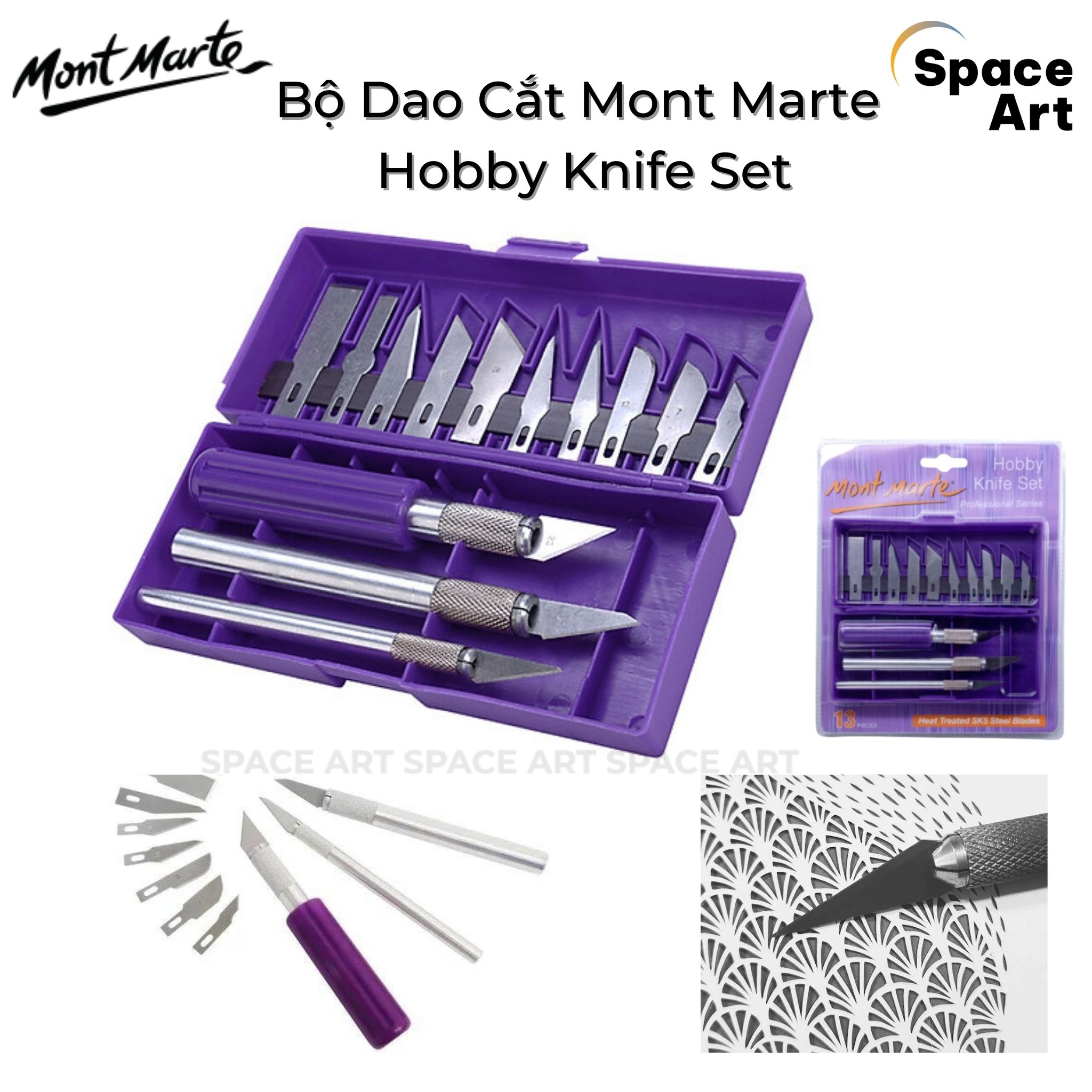 Bộ dao mổ Hobby Knife Mont Marte Set 13c