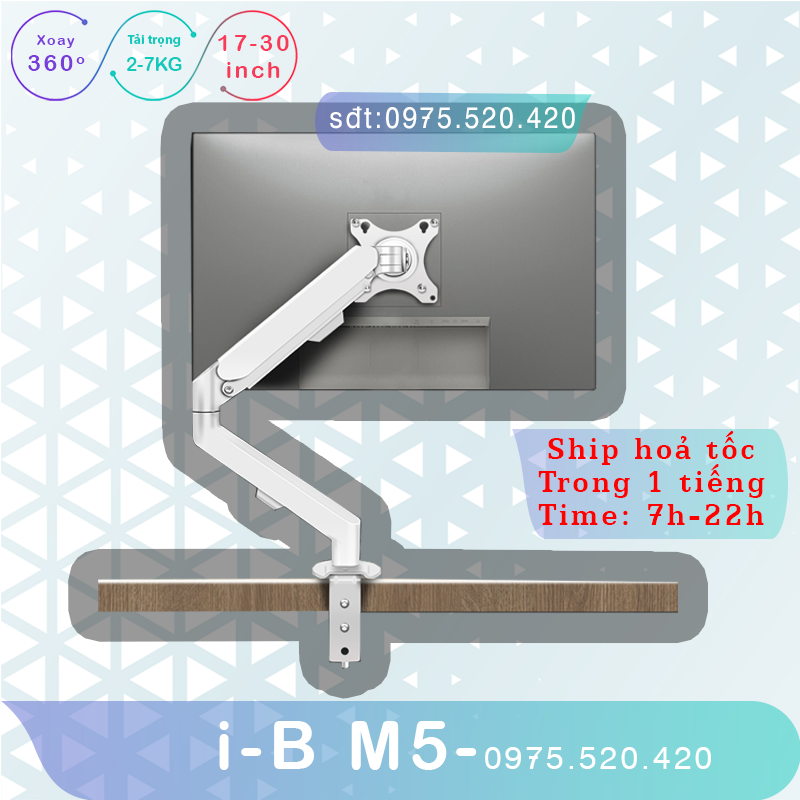 M5 Ergotek M5/ Giá treo màn hình/ Tay treo màn hình/ Lò xo khí nén [màn hình 17-30 inch] [Cao cấp hơn Human Motion T6]