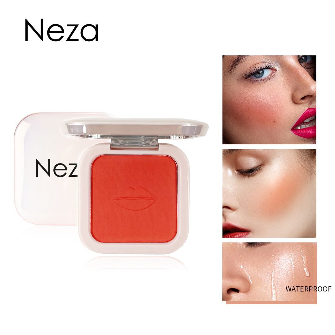 Gambar Neza Waterproof Blush Box Long lasting Matte Rrouge  Face Oil Control 6 Colors Natural Bright Pink Orange Red Daily Office Makeup