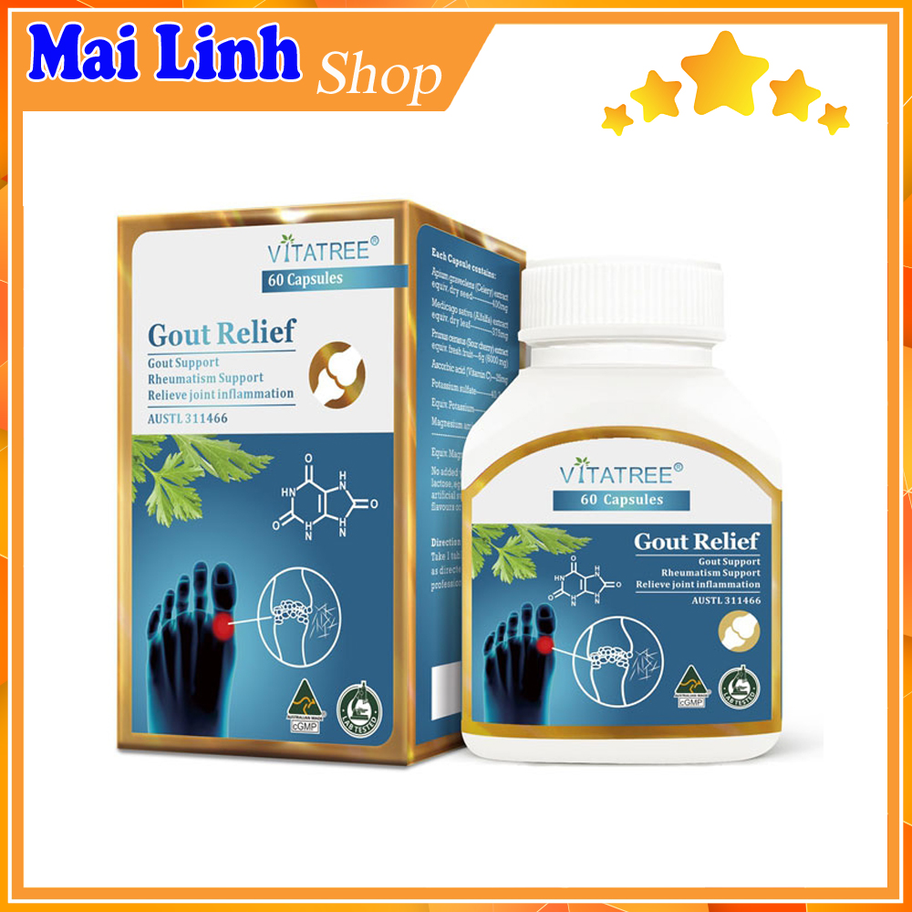 [HCM]Viên Uống Hỗ Trợ Điều Trị Gút Vitatree Gout Relief - 60 viên