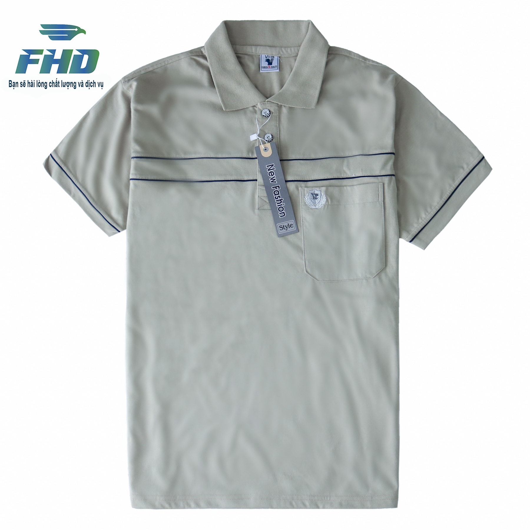 Men's Middle-Aged T-Shirt Made of Thick Cotton and Has Elegant Pockets in Elegant Colors Fhda001_4 - 7