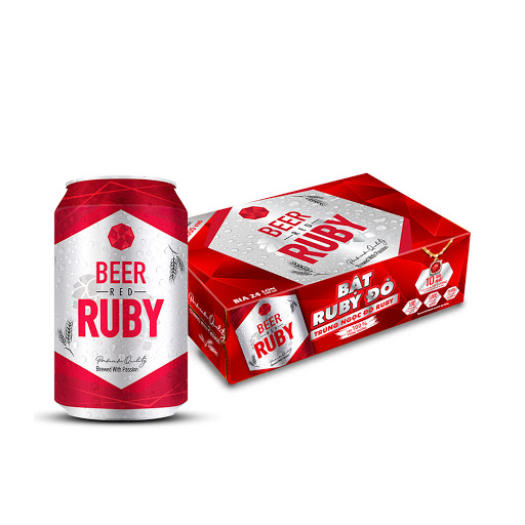THÙNG BIA RED RUBY 24 LON X 330ML BẬT RUBY ĐỎ TRÚNG NGỌC ĐỎ RUBY SẢNG KHOÁI TẠI NHÀ