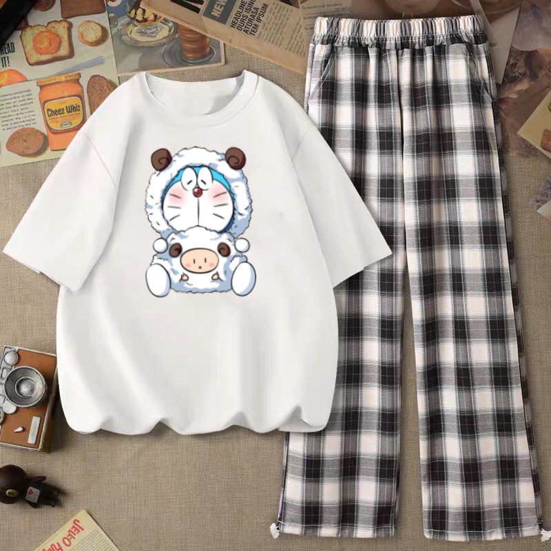 Sét Áo DORA Mặc Áo Cừu Và Quần.{ HÀNG ĐẸP} Mặc Đi Học, Đi Chơi, Áo Thun Nam Nữ Cotton Mix Quần Phong Cách