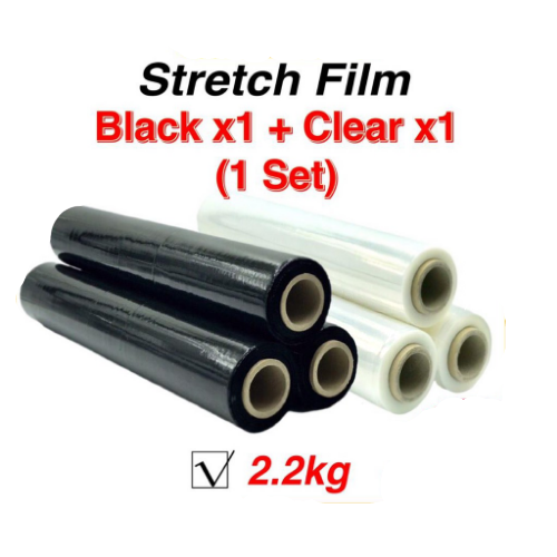 Stretch Film Black / 500mm x 2.2kg / Clear 2.2kg / Big / Wrapping Film / Plastic Wrap / Packing / Packaging