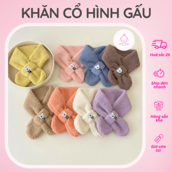 KHĂN QUÀNG CỔ LÔNG CỪU HÌNH GẤU