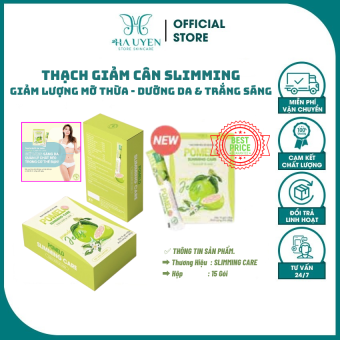 Thạch Bưởi Da Xanh Pomelo Slimming Care, Thạch Giảm Cân Slimming Giúp Giảm Lượng Mỡ Thừa Cấp Tốc, Dưỡng Da Trắng Sáng Hộp 15 Gói - HÀ UYÊN