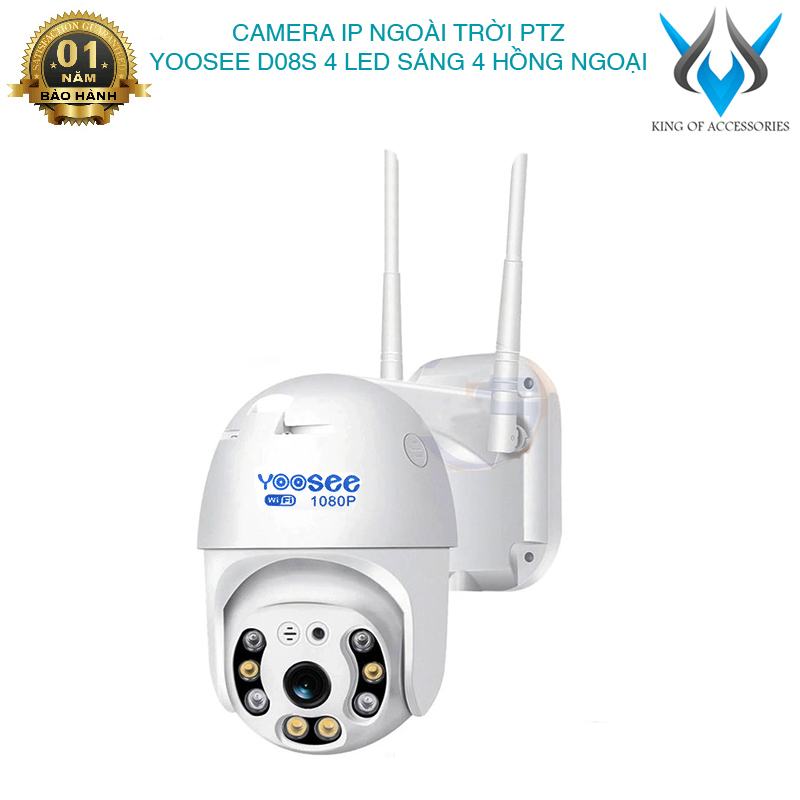 Camera ip wifi ngoài trời yoosee gw-d08s ptz 2 râu fullhd 1080p 4 led trợ sáng 4 led hồng ngoại đàm thoại 2 chiều hỗ trợ xoay 355 độ - phụ kiện 1986