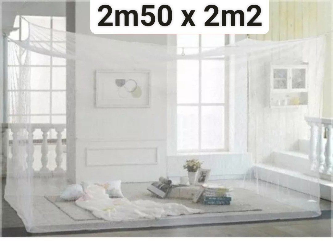 Màn tuyn mùng ngủ loại 2m50cm x 2m2 màu trắng không cửa loại màn dày chống muỗi