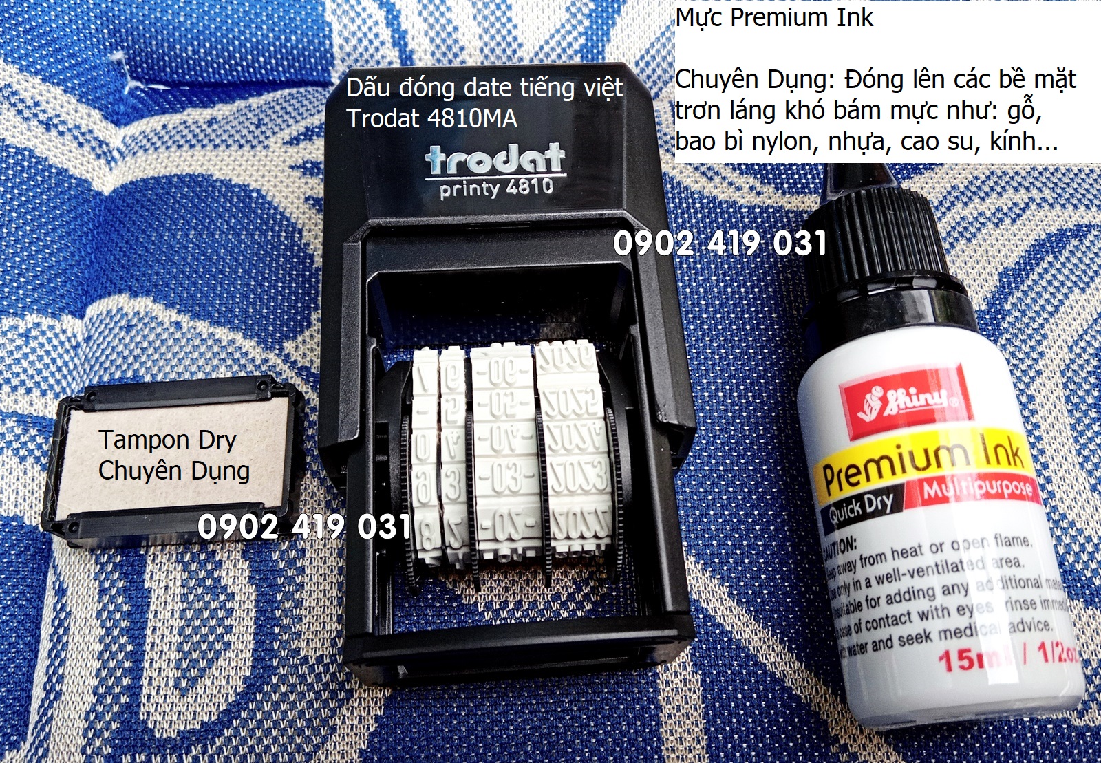 Con dấu ngày tháng năm đóng mọi chất liệu - trodat 4810ma
