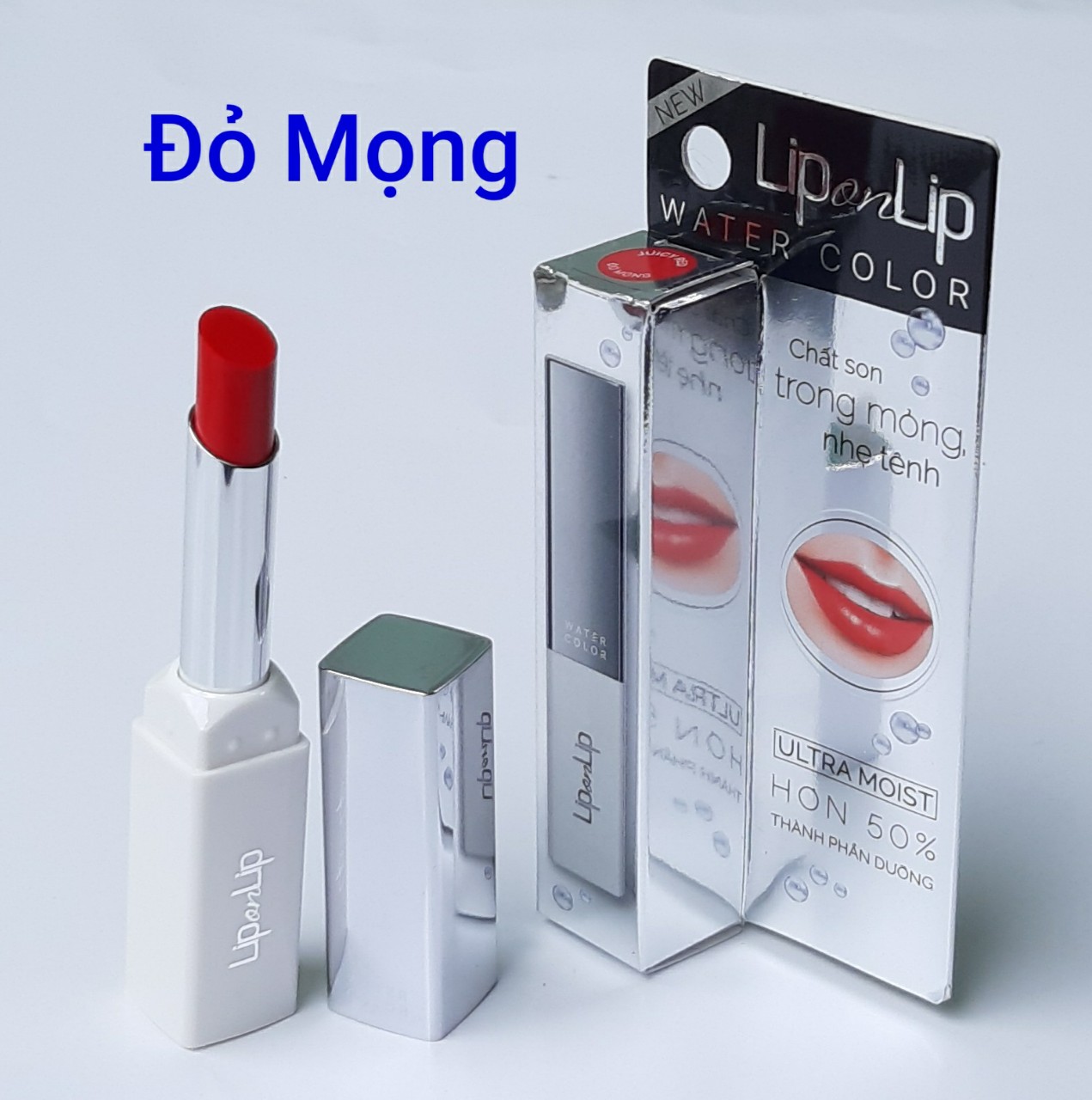 [Đỏ mọng] Son dưỡng môi có màu Ultra moist 50% Lip On Lip Water Color Juicy Red – Net 2.2g  (Đỏ Mọng trong suốt)