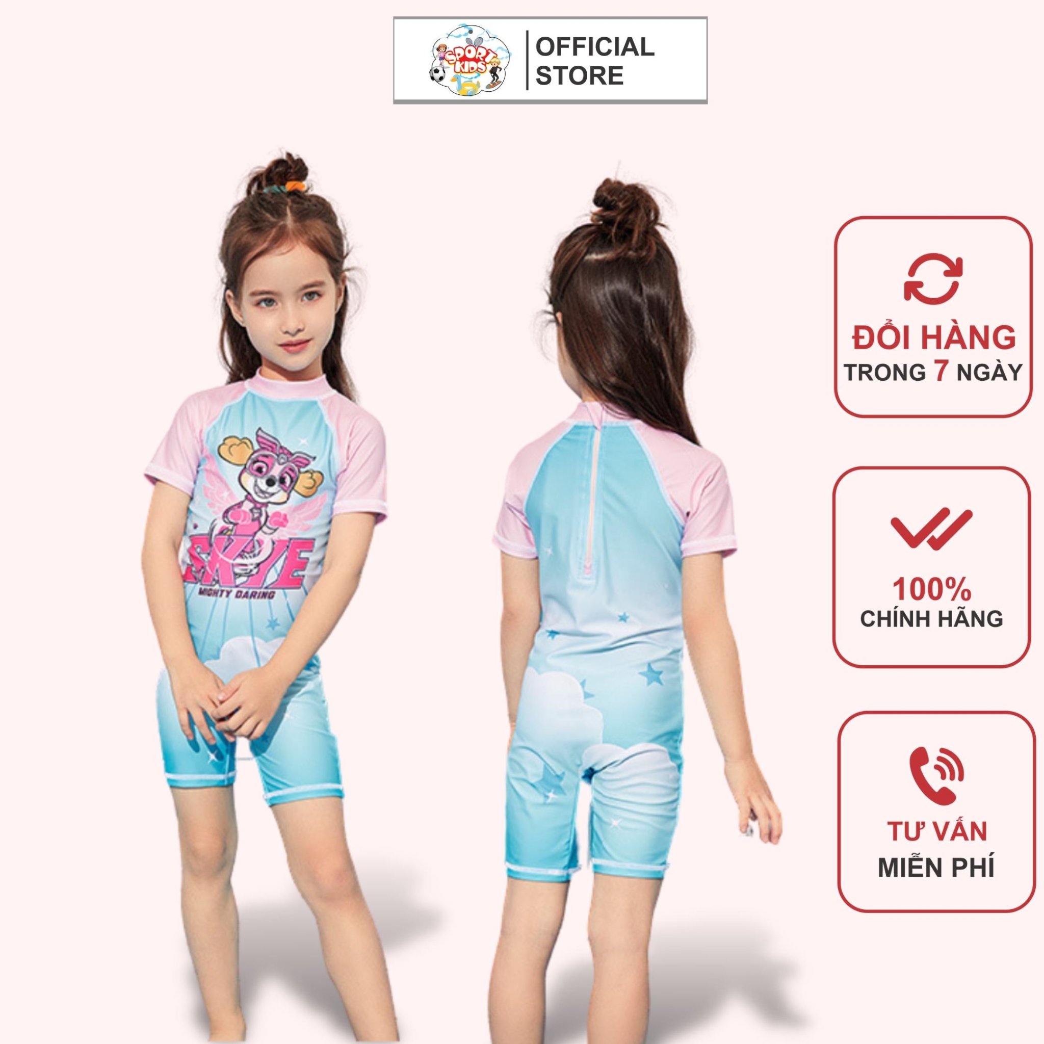Đồ bơi liền thân bé gái size đại từ 3 tuổi đến 12 tuổi sportkids