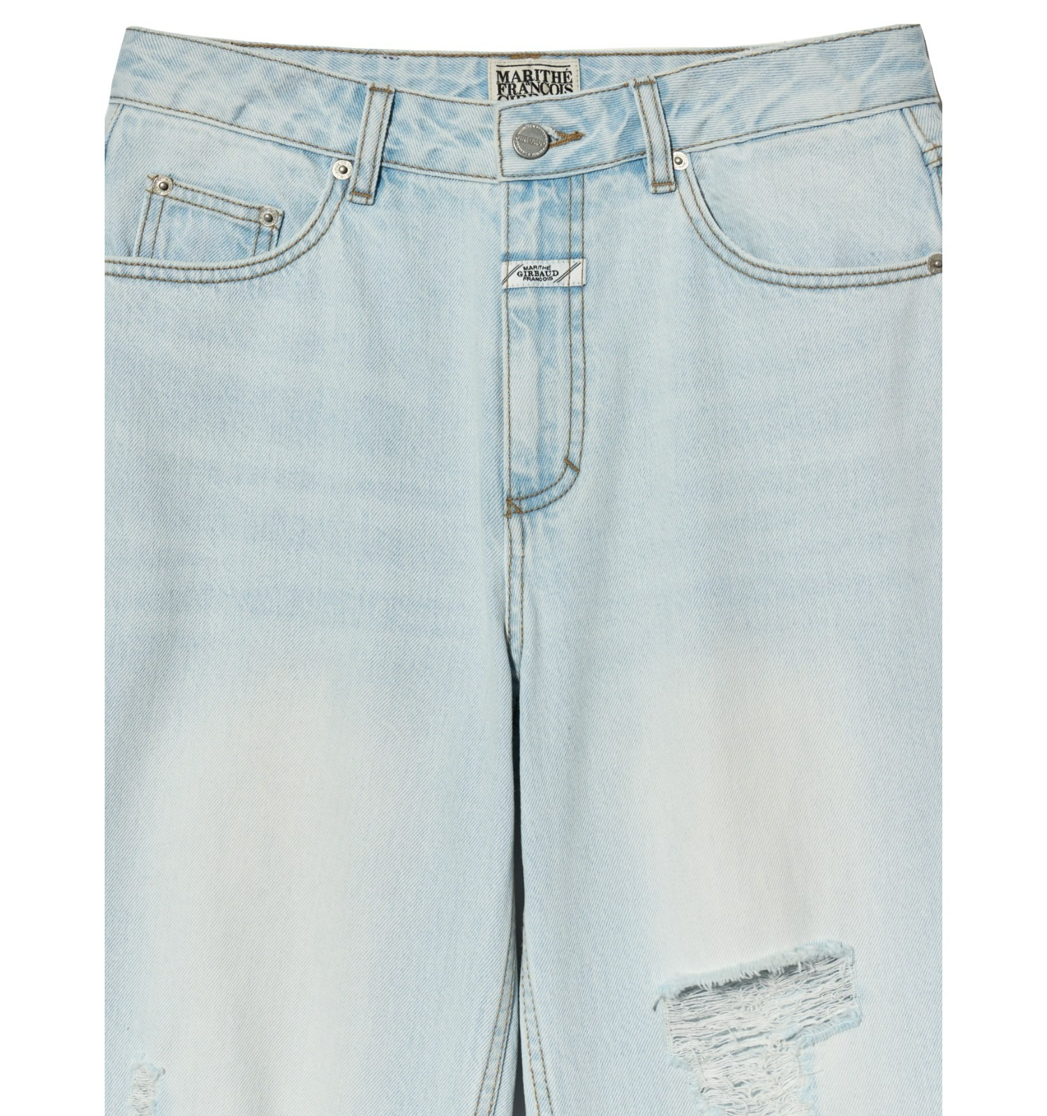 MARITHE FRANCOIS GIRBAUD M Damaged Washing Denim Pants - 2 Colors (2025 New) · v2