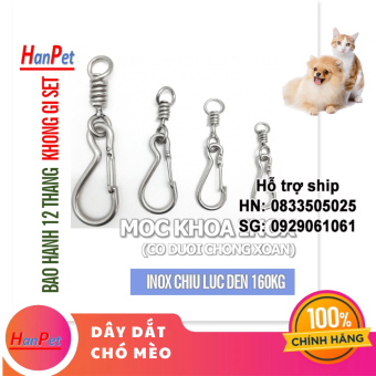 Hanpet - (1 cái) Móc khóa 4 size Inox 304 siêu cứng, móc xích inox có chống xoắn / mỏ inox / Moc Khoa / Móc khóa / Móc treo / Móc Chìa Khóa / Móc Túi Quần / Moc khoa / Moc Khoa Xe / móc khóa chóng tuột / móc inox nhỏ / móc xích chó