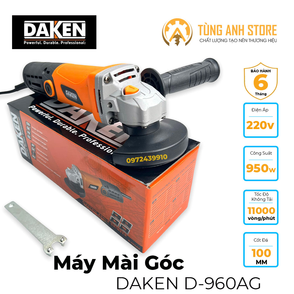Máy mài góc daken d-960ag,máy mài cầm tay điện áp 220-240v 950w chạy êm tay
