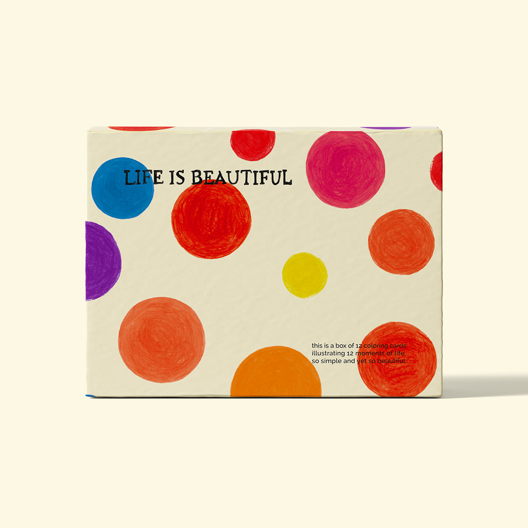 Hộp thiệp tô màu Life Is Beautiful A box of coloring cards - Life Is