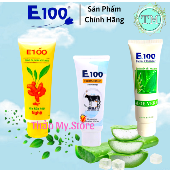 Sữa Rửa Mặt E100 100g - 80g - Nghệ - Bò - Nha Đam Cho Làn Da Sạch Và Sáng Mịn