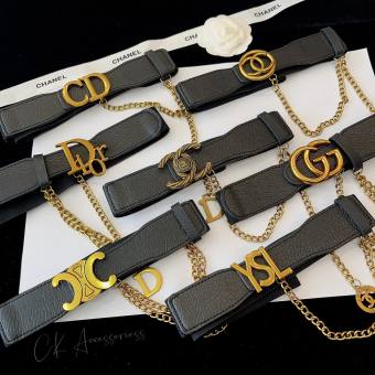 Thắt lưng bản thun phối xích đai váy quần áo