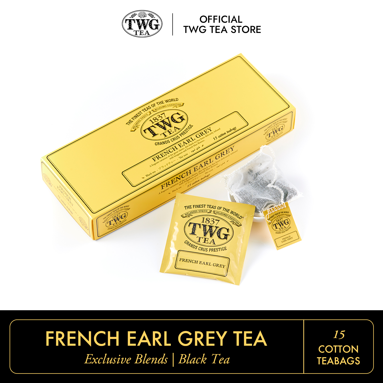 TWG Tea | Breakfast Earl Grey, Black Tea Blend in 15 Hand Sewn