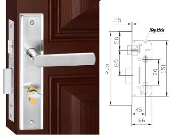 KHÓA TAY GẠT CỬA PHÒNG VIỆT TIỆP INOX304 04475