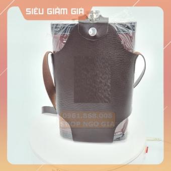 BÌNH ĐỰNG RƯỢUCCCP INOX LOẠI DẦY BỌC DA 3,5 LÍT (TẶNG PHỄU RÓT + CHÉN UỐNG RƯỢU INOX) SHOPAHA247