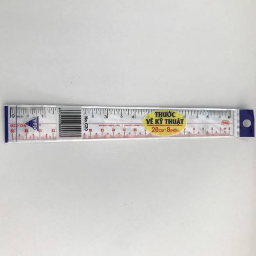 Bộ 4 cây thước kỹ thuật thẳng dẻo (20cm) - eke nhỏ ( 2 cây) - đo độ ( 11.8 cm)