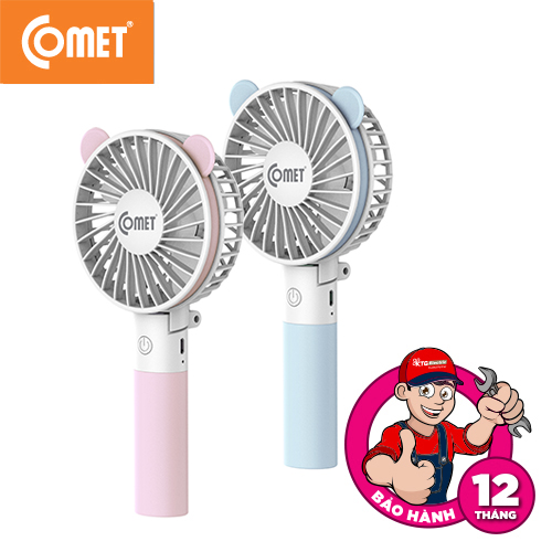 Quạt sạc cầm tay comet crf0803 3w, nhỏ gọn, có thể gấp lại