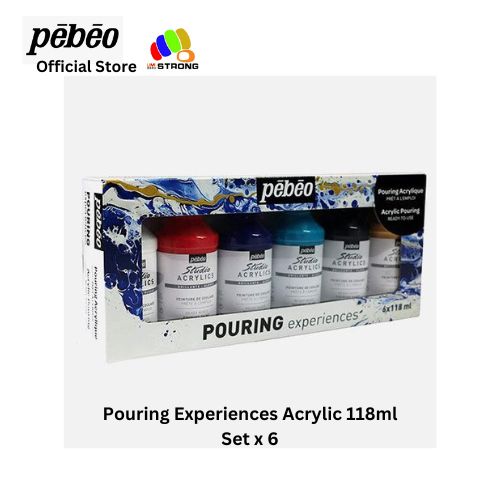 Pouring Paint Kit Mont Marte Premium Acrylic Paint Set 4x60ml Arts Supply