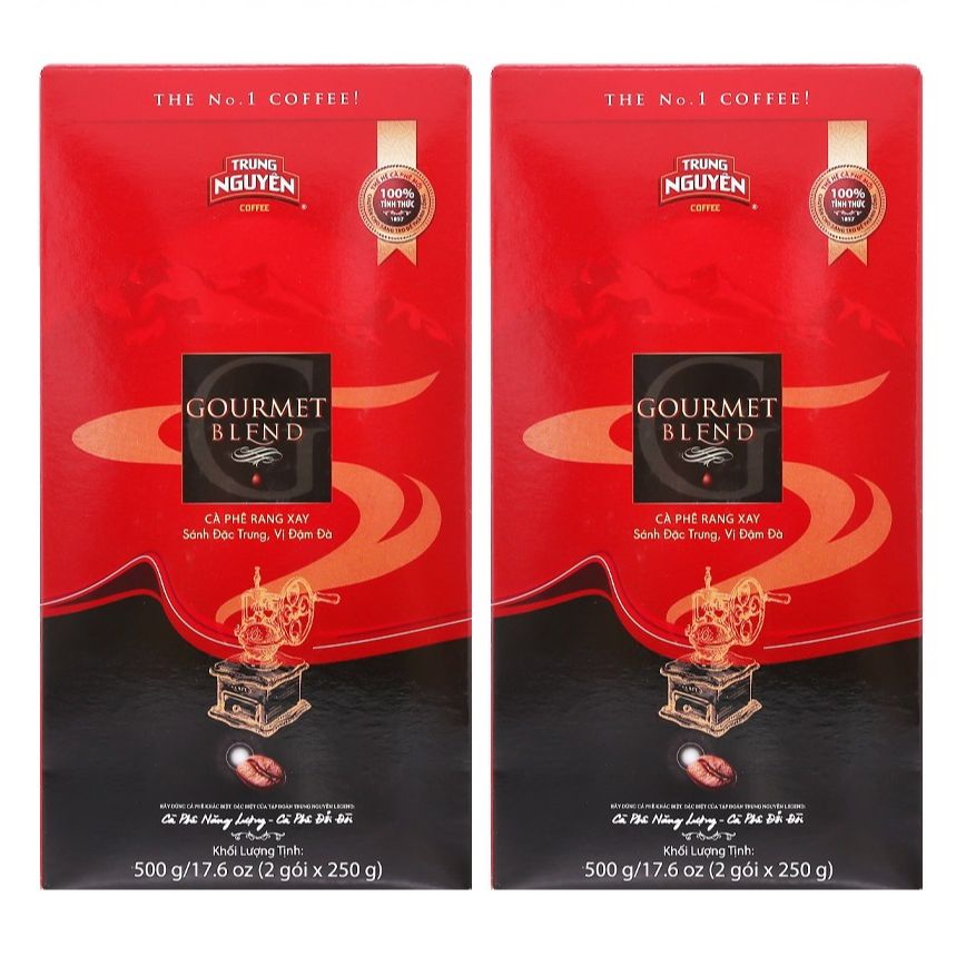 Cà phê Trung Nguyên Gourmet Blend - Hộp 500gam - Cà phê rang xay pha phin Trung Nguyên