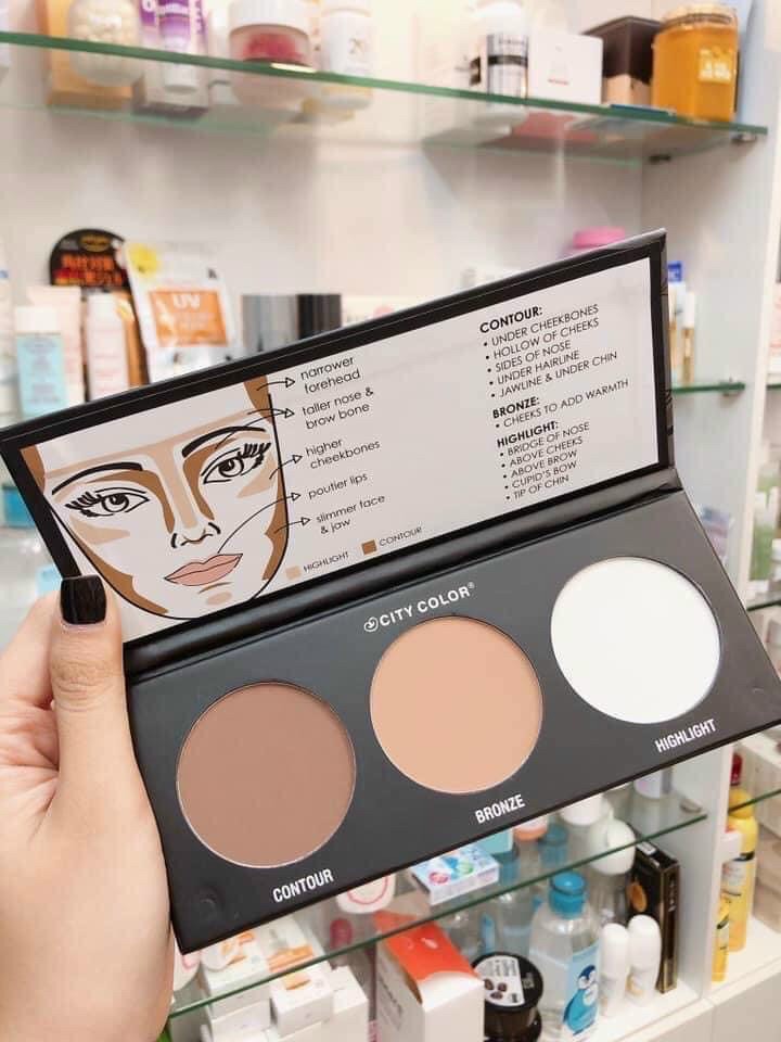 [Chính Hãng] Bảng Phấn Tạo Khối Và Highlight 3 ô City Color Contour Palette