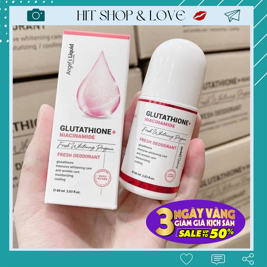 Lăn nách hết thâm nách Angel Liquid Glutathione chính hãng dưỡng trắng da vùng nách Hàn Quốc 60ml