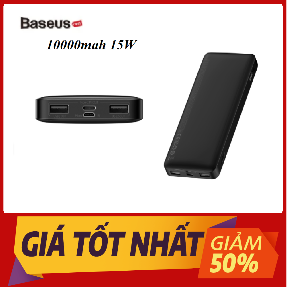 Pin dự phòng baseus bipow màn hình lcd 10000mah 15w