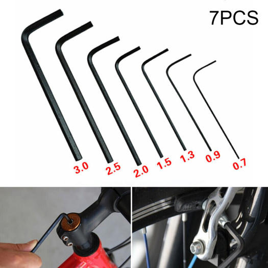 Toolstar 7 Cái/bộ Cờ Lê Lục Giác Siêu Nhỏ Cờ Lê Lục Giác Cứng Màu Đen Hình Lục Giác Nhà Bền