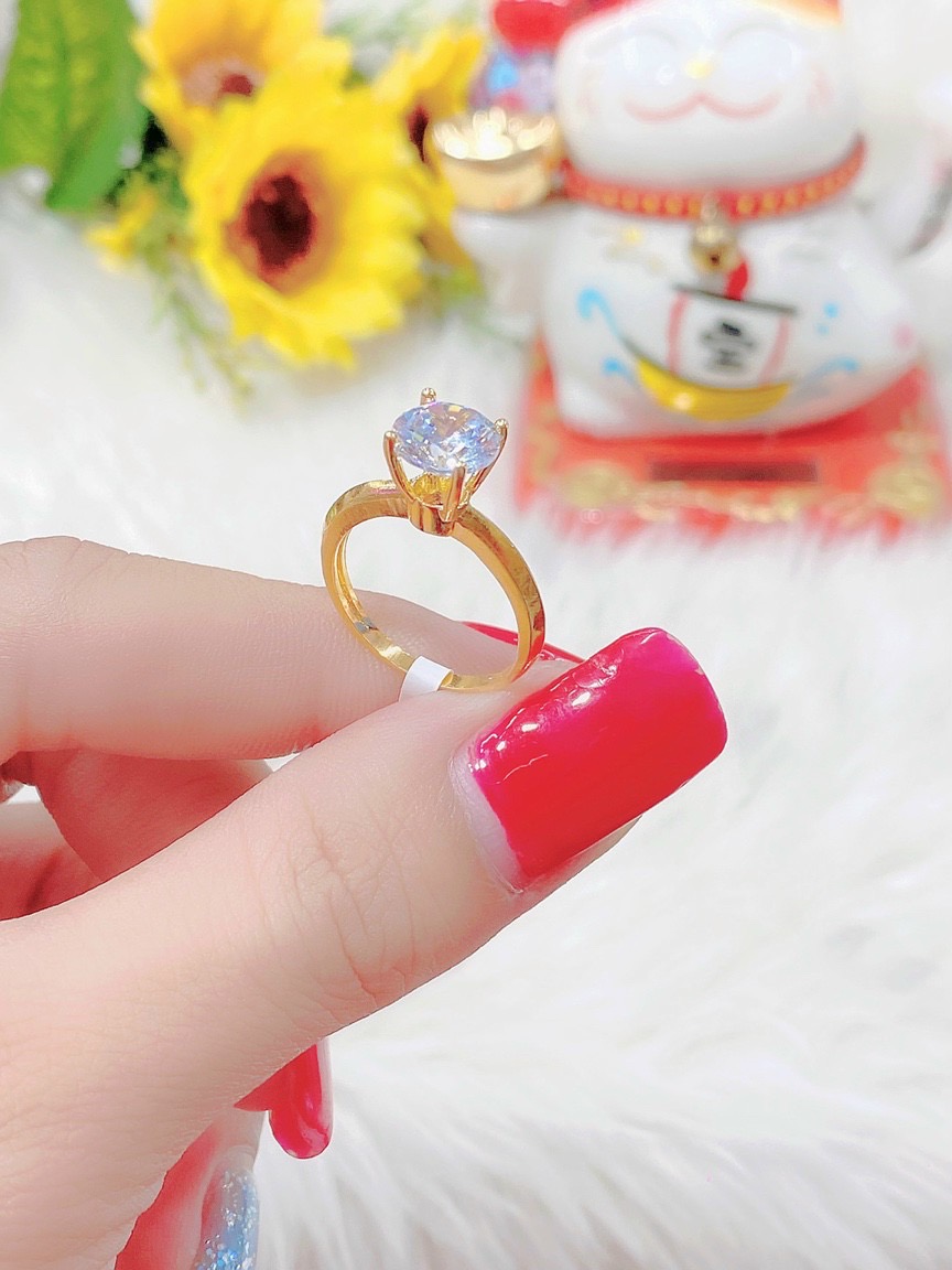 Nhẫn nữ đính đá mạ vàng 18K cao cấp Free & Easy thiết kế tinh xảo sang trọng thích hợp đi dự tiệc mua làm quà tặng trang sức hottrend trang sức đính đáFE.nhan404