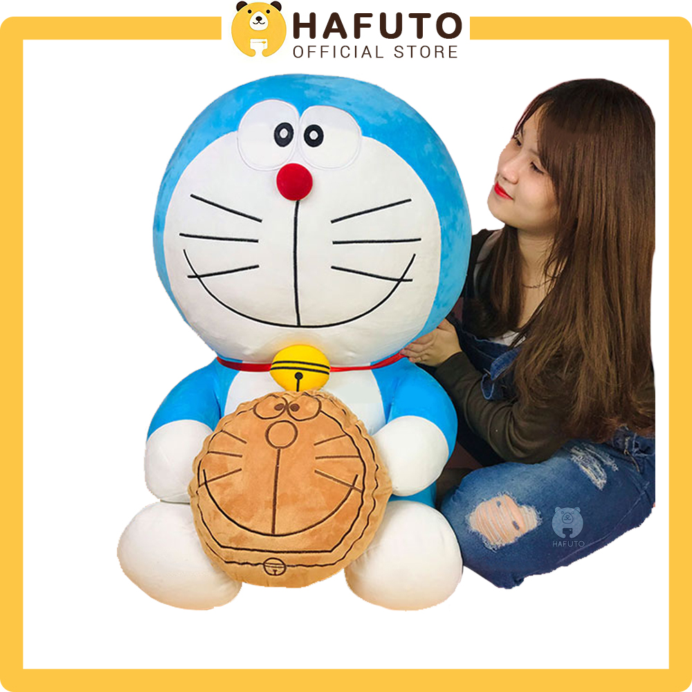 Size 75cm gấu bông doraemon hafuto, doremon ôm bánh rán, quà tặng cho mọi lứa tuổi