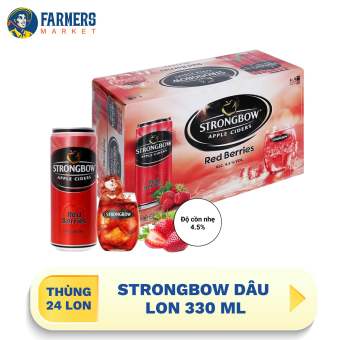Thùng 24 Lon Strongbow dâu (330 ml/Lon)