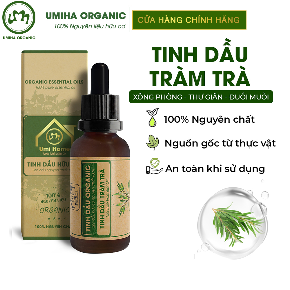 Tinh dầu tràm trà tea tree oil hữu cơ umiha nguyên chất | tea tree essential oil 100% organic 10ml