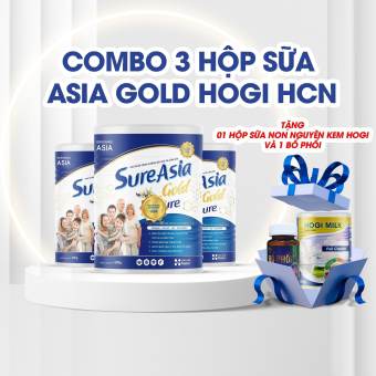 Combo 3 Hộp Sữa Asia Gold HOGI Hộp 900g. Tặng 1 Hộp Sữa Béo Hộp 900g và 1 Hộp Viên Uống Bổ Phổi Oly