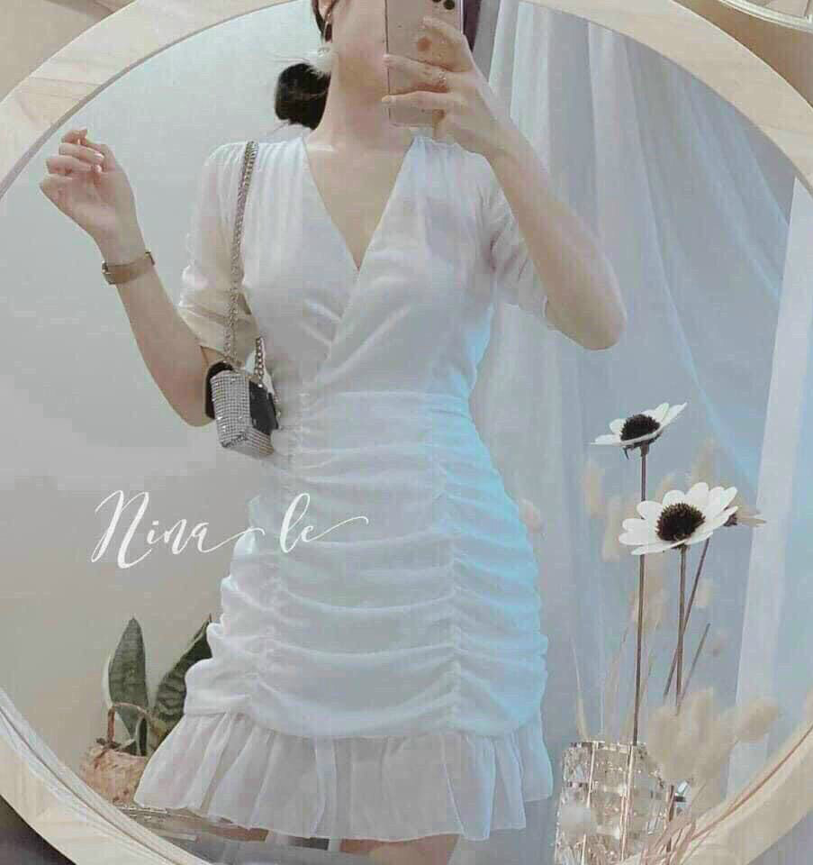 [HCM] Đầm Váy Nữ Ôm Body Ngực Đắp Chéo Nhún Hông Thiết Kế Sang Chảnh Đi Làm Công Sở, Đi Chơi Du Lịch Cực Xinh Đẹp Beta Fashion, Free Size (40-55) Ký Mặc Vừa Nha
