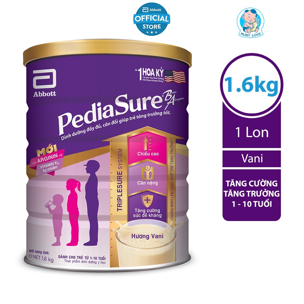 Date t8-11/2024 combo 02 lon sữa bột pediasure abbott lon 1.6kg hàng móp