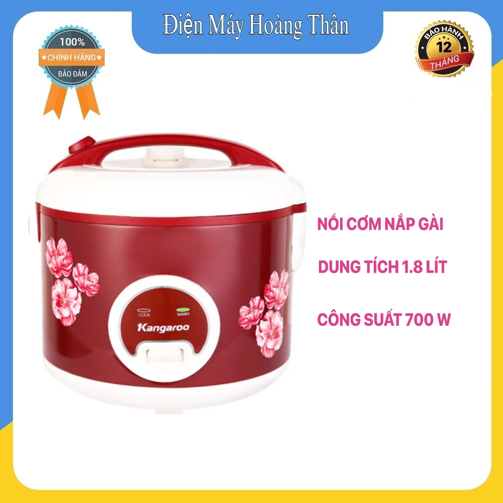 Nồi cơm điện 1.8 lít Kangaroo KG378H cam kết hàng chính hãng bảo hành 12 tháng