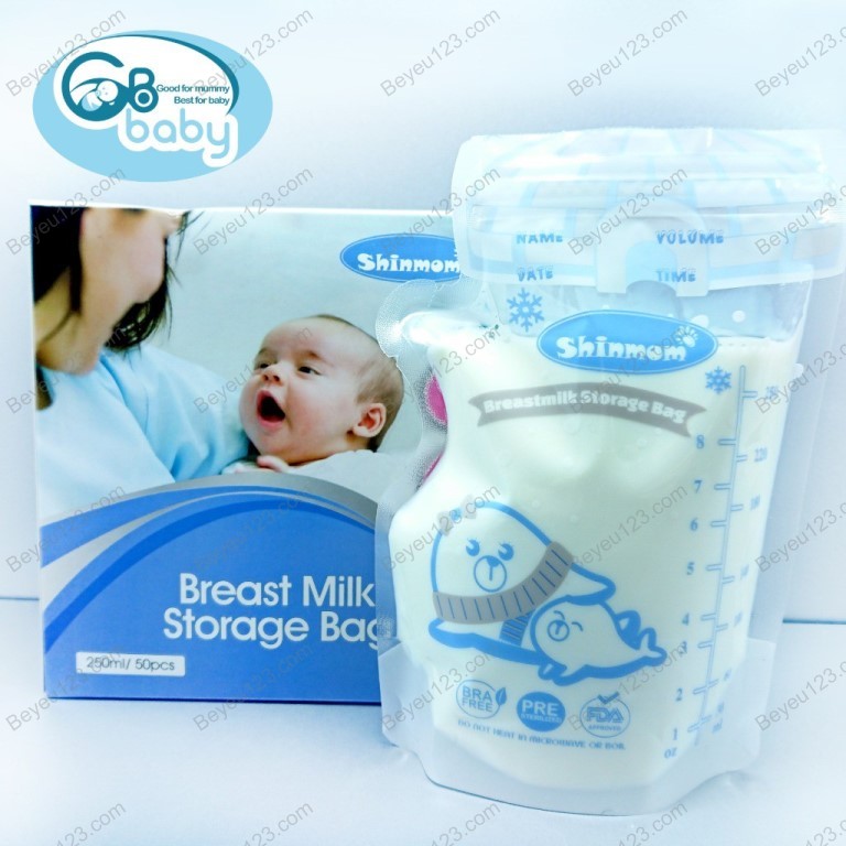 rẻ vô địch hộp 50 túi trữ sữa mẹ cao cấp có vòi rót 250ml shinmom s50v 9