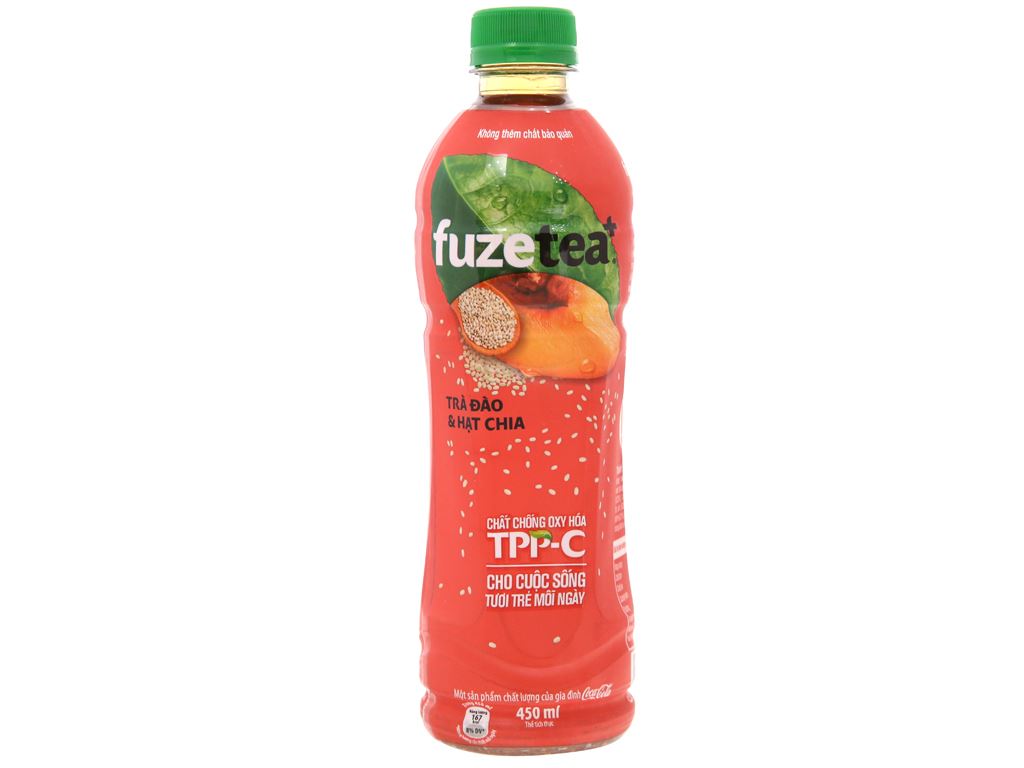 Trà đào hạt chia - Fuzetea 450ml