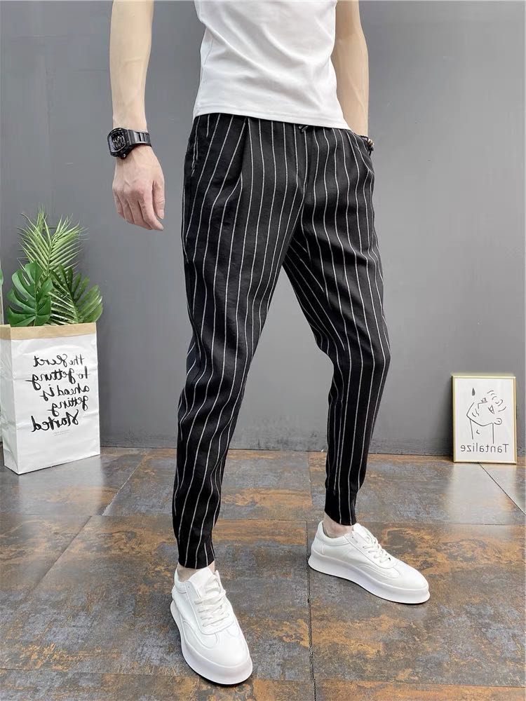 Lounge Pants Men - Black Stripe | 100% Organic Cotton | Khasto
