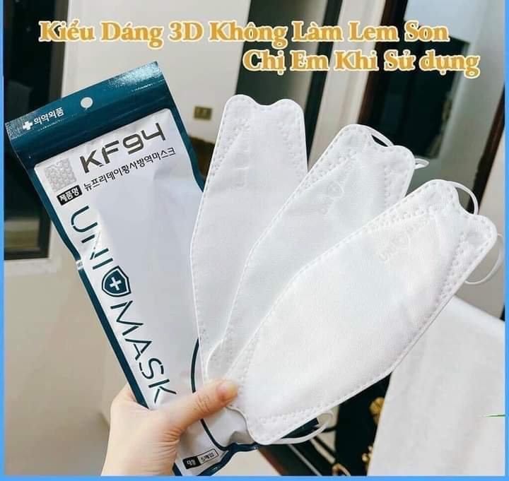 Thùng 300 cái khẩu trang 4d kf94 uni mask chuẩn phom hàn quốc