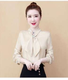 Áo sơ mi phi lụa cột nơ cục sang NGOCTRANSHOP - NT6362