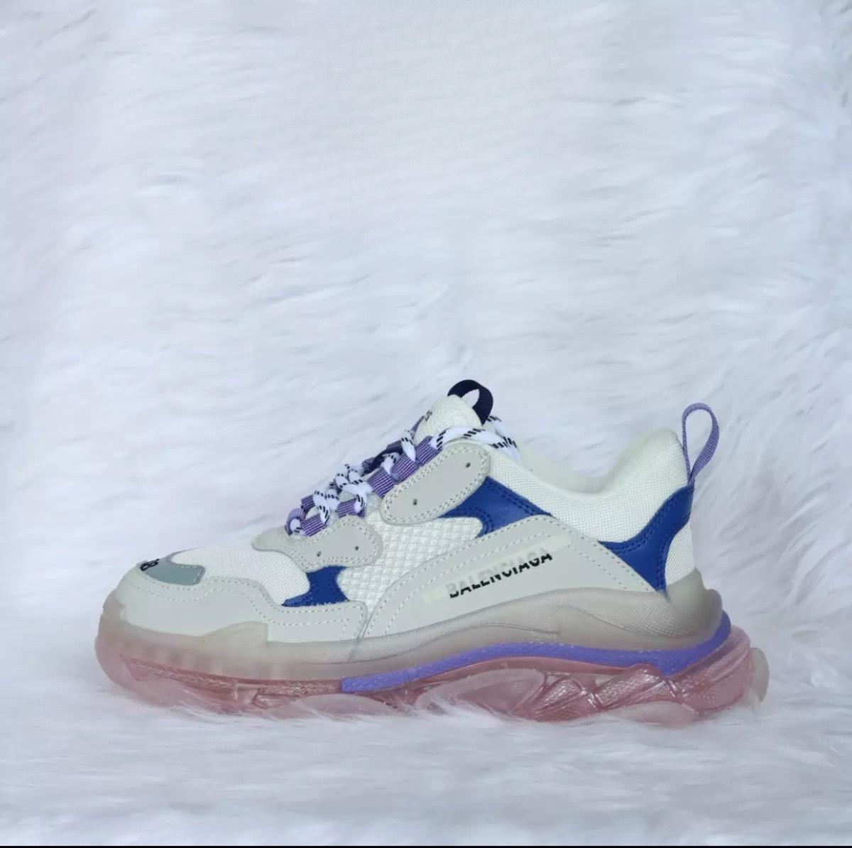 Giày Thể Thao Nam Nữ Giày Sneaker Balen Đế Khí Trắng Xanh Tím