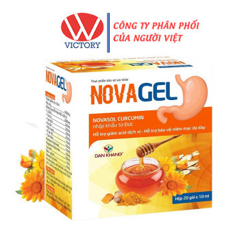 Novagel Novasol Curcumin - Hỗ Trợ Giảm Acid Dịch Vị Và Bảo Vệ Niêm Mạc Dạ Dày - Hộp 20 gói - Victory Pharmacy